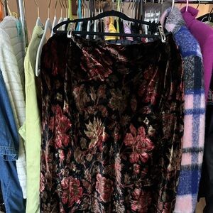 vintage floral velvet skirt